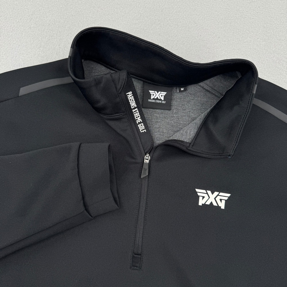 PXG Parsons Xtreme Golf Mens M Black Quarter 1/4 Zip Performance Golf Pullover